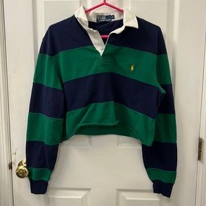 Ralph Lauren Cropped, Green and Blue Polo
